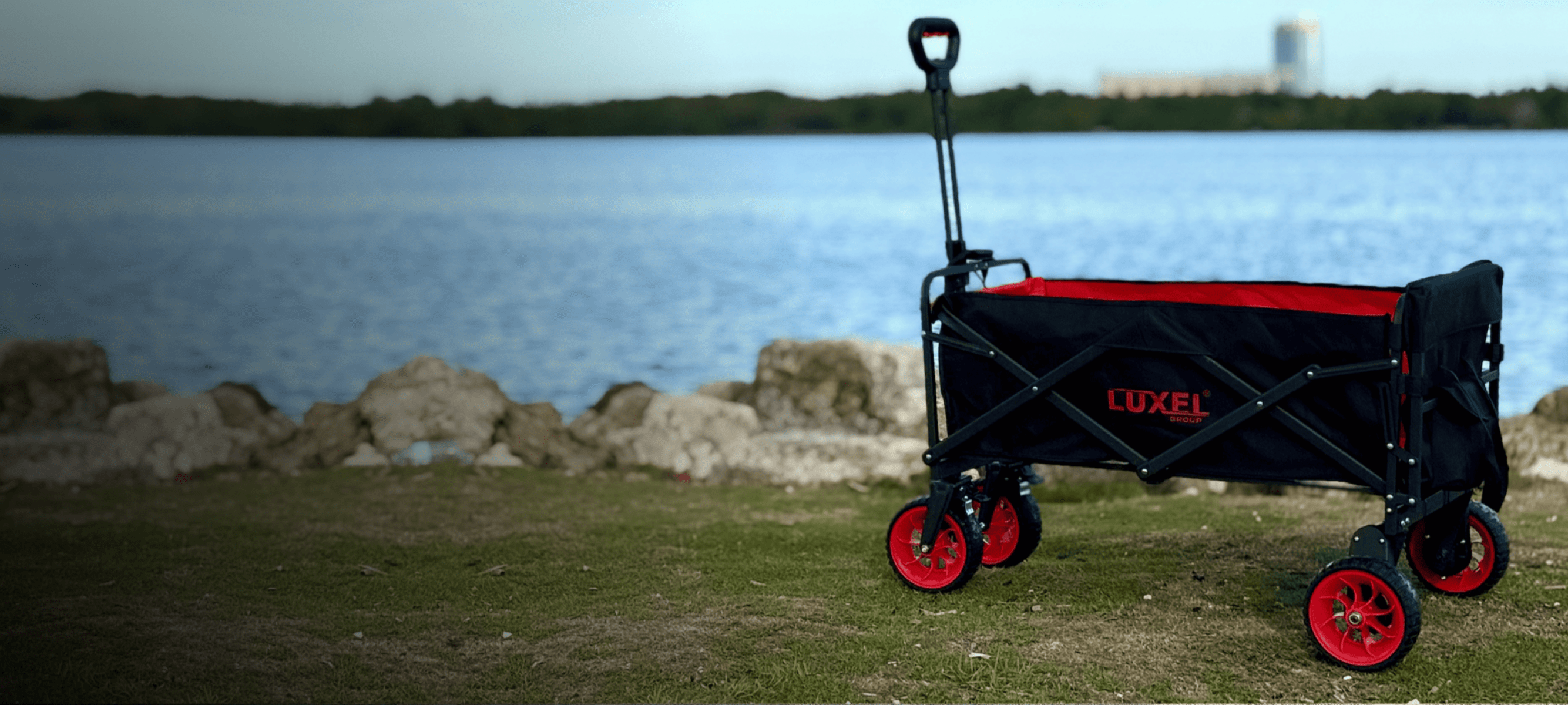 Electric beach cart with wide bubble wheels